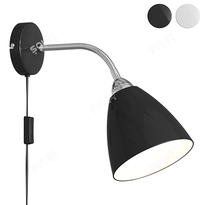 Nordlux Black Metal Wall Light 3D model image 1