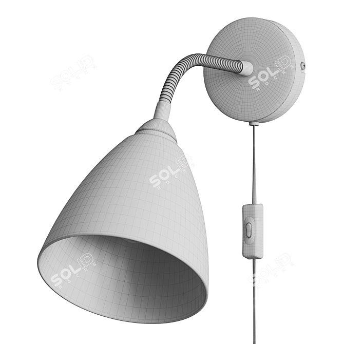 Nordlux Black Metal Wall Light 3D model image 3