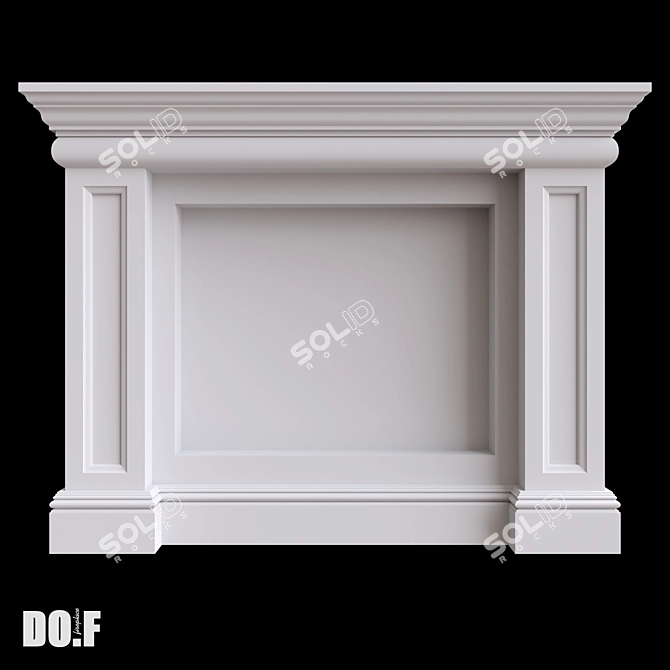 Customizable Gypsum Fireplace Portal 3D model image 2