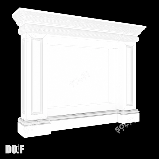 Customizable Gypsum Fireplace Portal 3D model image 3