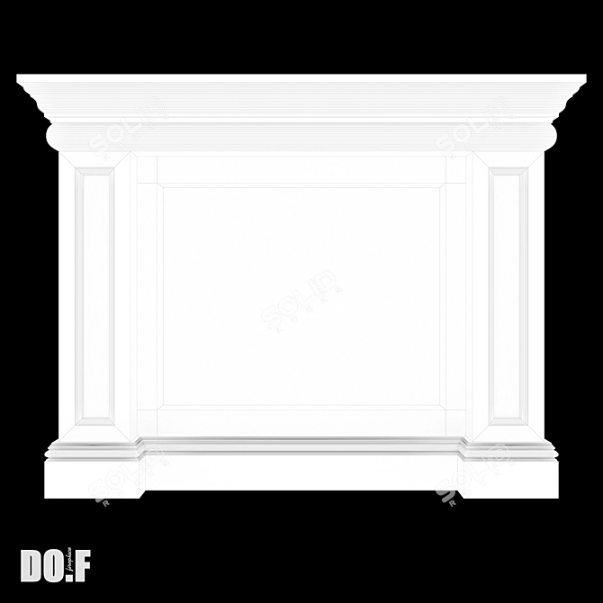 Customizable Gypsum Fireplace Portal 3D model image 4