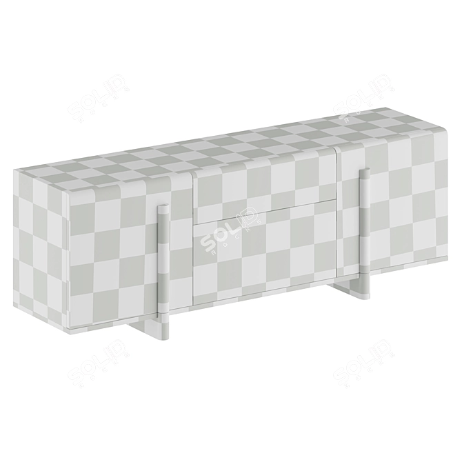 Minimalist Geometric Sideboard 3D model image 3