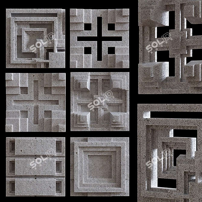 Moonstone Frank Lloyd Wright Tiles 3D model image 1