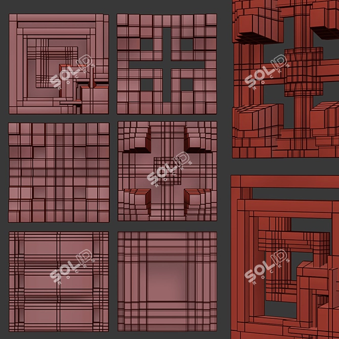 Moonstone Frank Lloyd Wright Tiles 3D model image 2