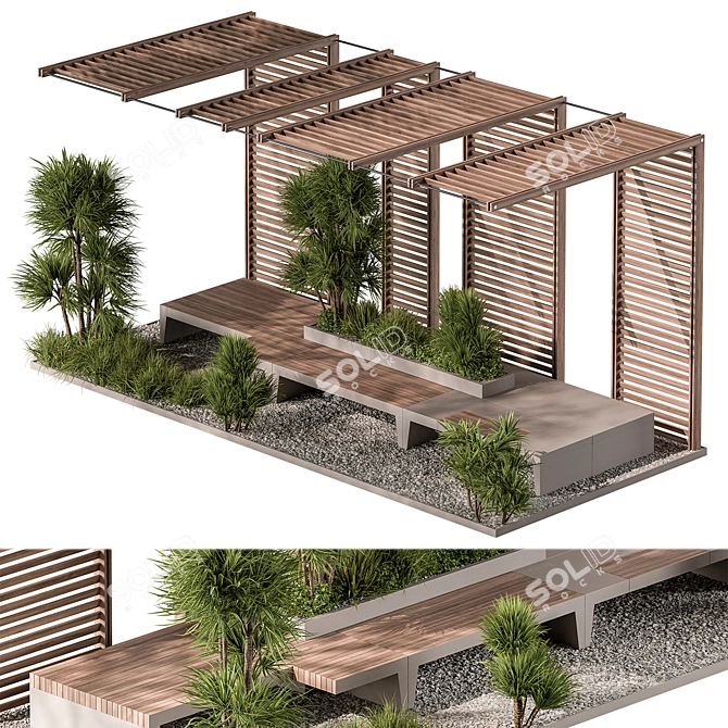 Urban Oasis Bench 67 3D model image 2