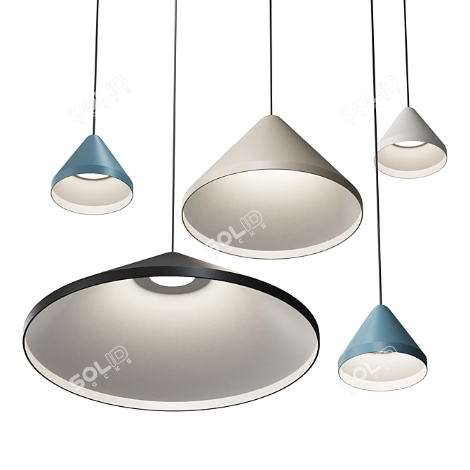 Contemporary North Hanging Lamps by Vibia 3D model image 1