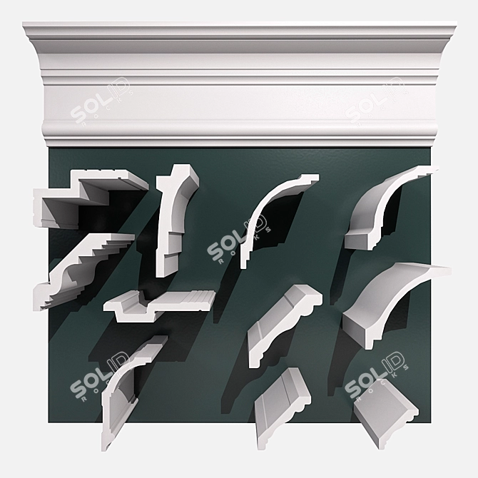 Decorative Cornice Mouldings Collection 3D model image 2