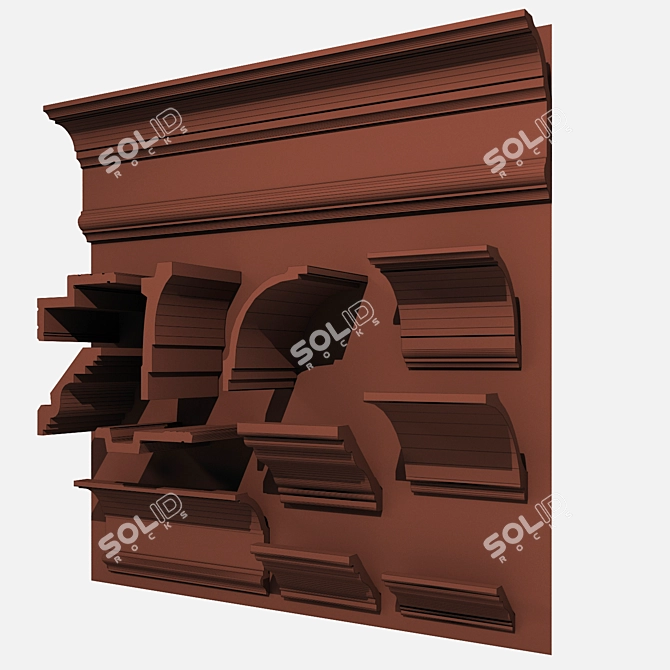 Decorative Cornice Mouldings Collection 3D model image 3