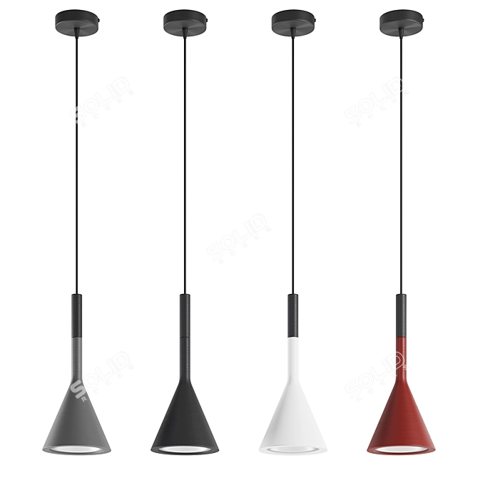 Elvi Home Brushed Cone Pendant 3D model image 2