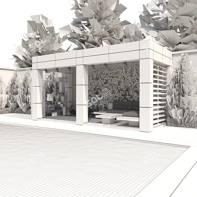 Aluminum Pool Pergola Kit: 3D Beauty 3D model image 5