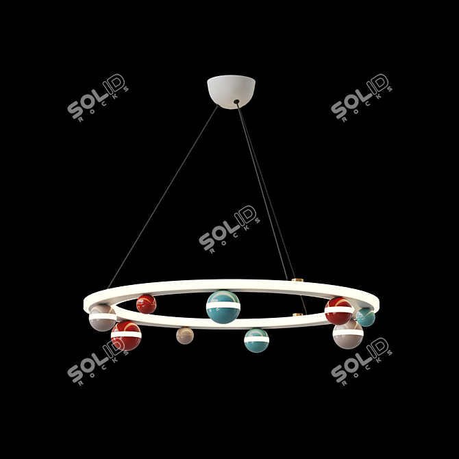 Colorful Ball Decor LED Chandelier 3D model image 3