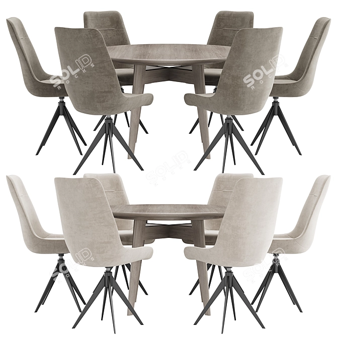 Modern Dining Set Corona Render 3D model image 1