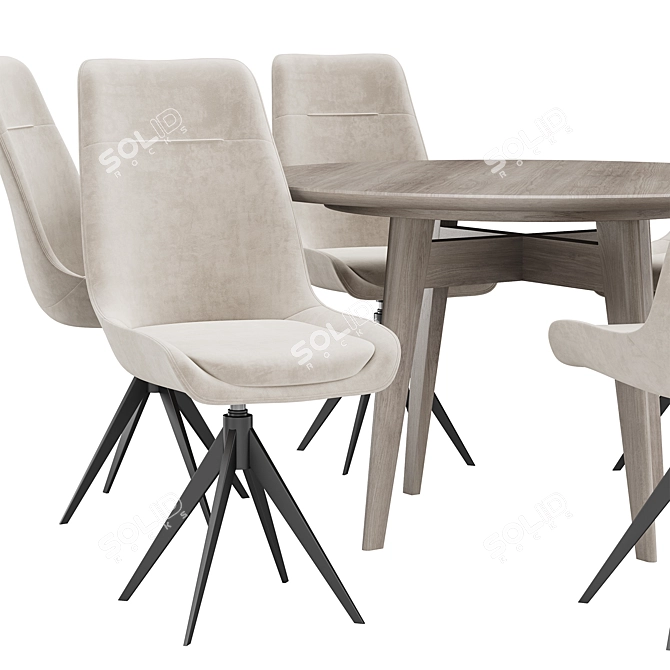 Modern Dining Set Corona Render 3D model image 2