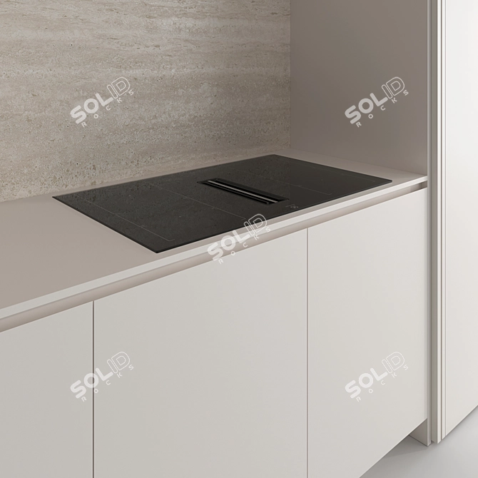 Modular Kitchen Set 3D Model 3D model image 4