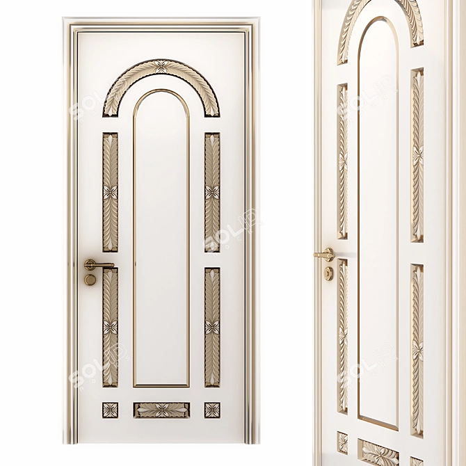 Baroque Style Classic Door 3D model image 1