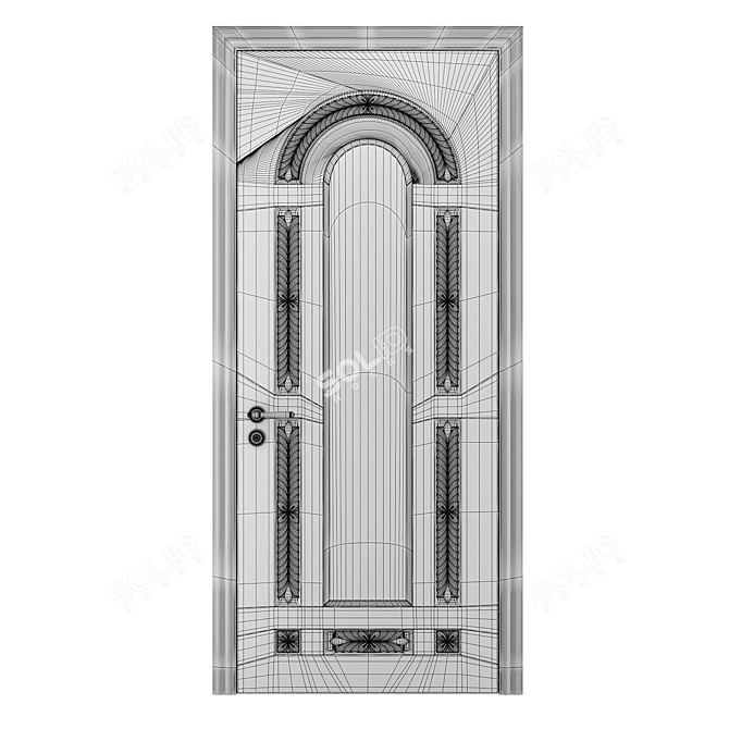 Baroque Style Classic Door 3D model image 3