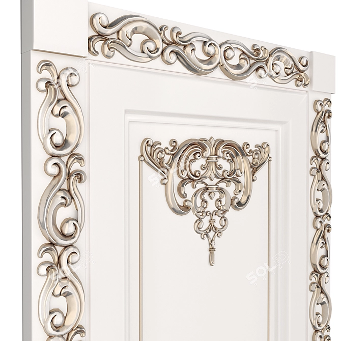 Baroque Style Classic Doors 3D model image 2