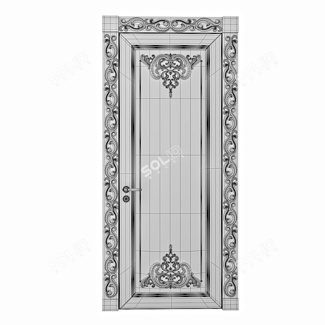 Baroque Style Classic Doors 3D model image 3