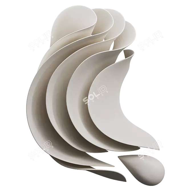 Modern Wave Sculpture Abstract Decor 3D model image 5