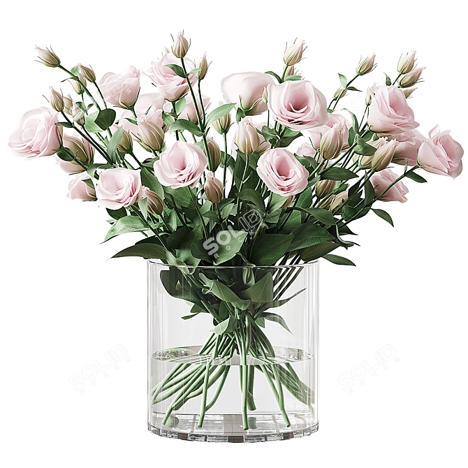 Eustoma & Lisianthus Bouquet Duo 3D model image 2