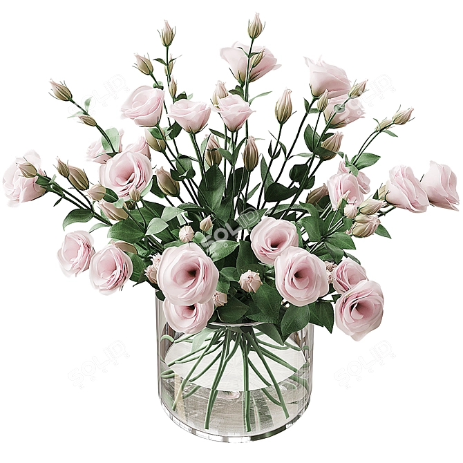 Eustoma & Lisianthus Bouquet Duo 3D model image 5