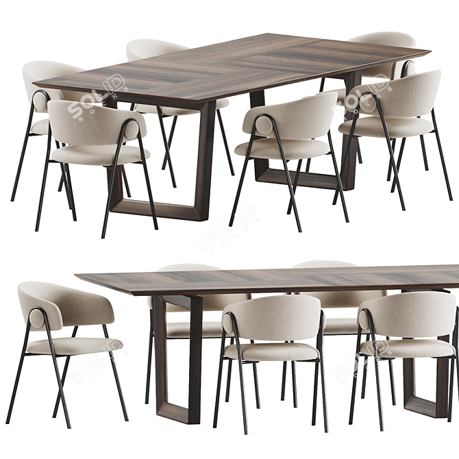 Elegant Dining Set: Colin & Bolero 3D model image 1