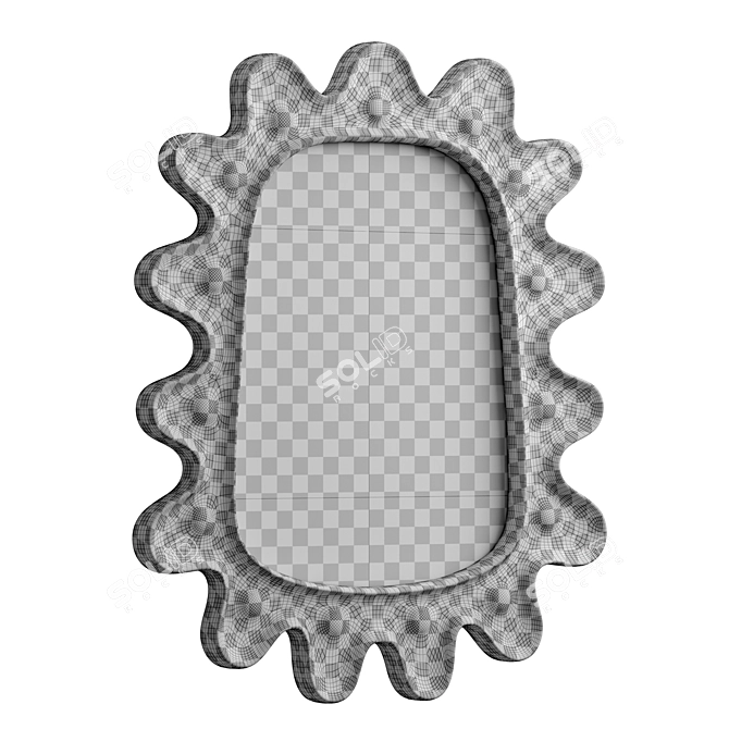 Modern Lukas Mirror: Plaster & Metal 3D model image 5