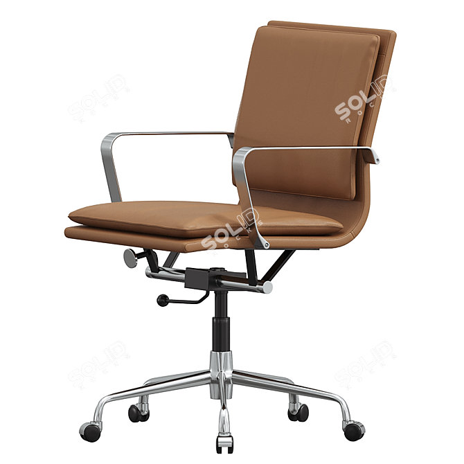 Elegant Padded Office Chair 3D model image 2