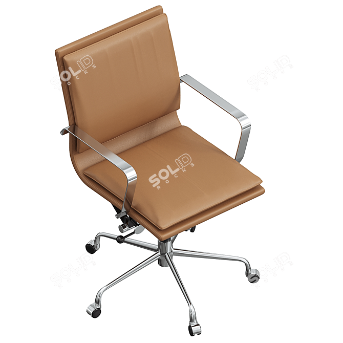 Elegant Padded Office Chair 3D model image 3