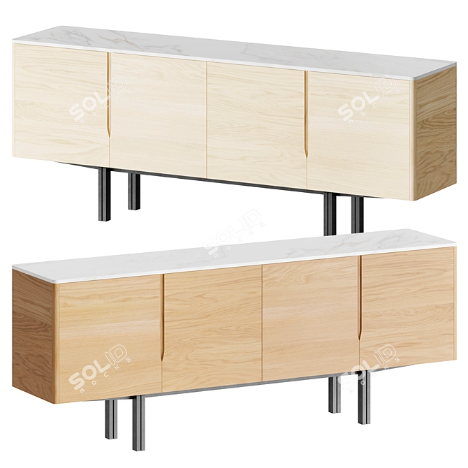 Mid-Century Panamá Sideboard 3D model image 1