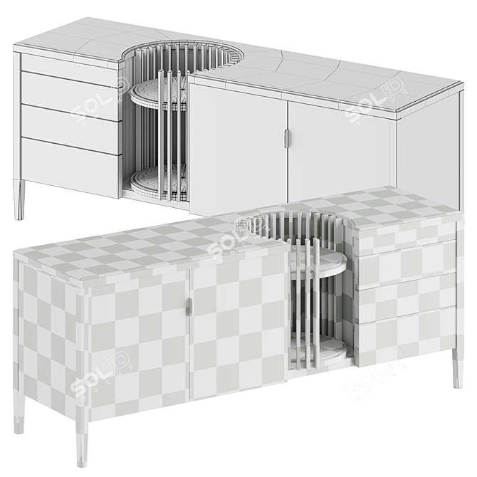 Title: Elegant Carousel Storage Sideboard 3D model image 3