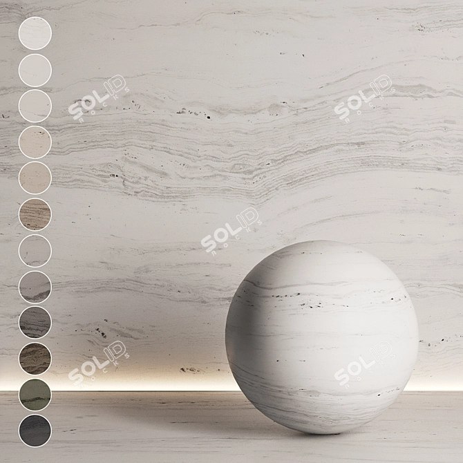 Travertine Stone Texture Set 3D model image 1