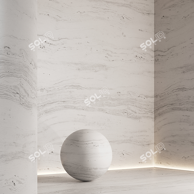 Travertine Stone Texture Set 3D model image 2