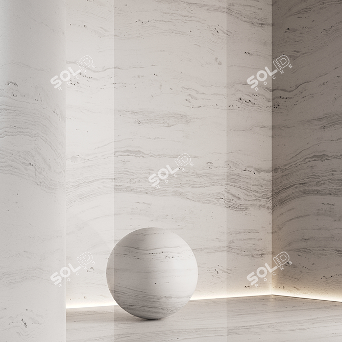 Travertine Stone Texture Set 3D model image 3