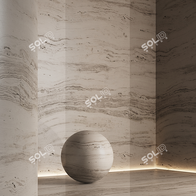 Travertine Stone Texture Set 3D model image 4