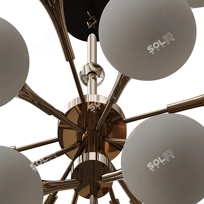 Exquisite Copper Finish Chandelier 3D model image 2