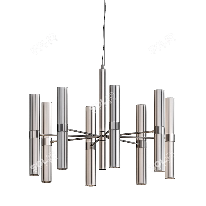 Modern Polished Brass Chandelier Model 3D model image 3