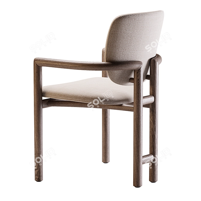 Elegant Madeira Dining Chair 3D model image 3