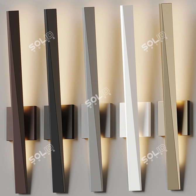 Sleek Blade Design LED Sconce 3D model image 4