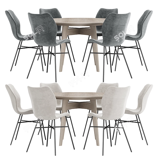Modern Chic Dining Set 103 3D model image 1