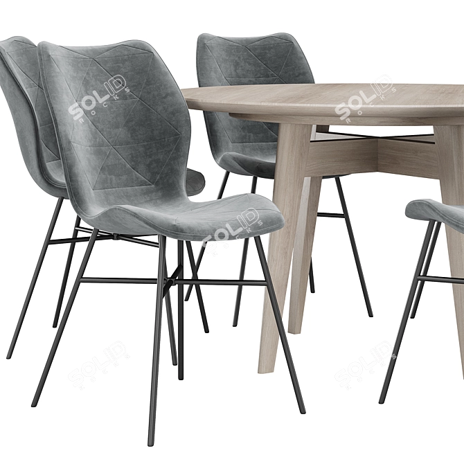 Modern Chic Dining Set 103 3D model image 2