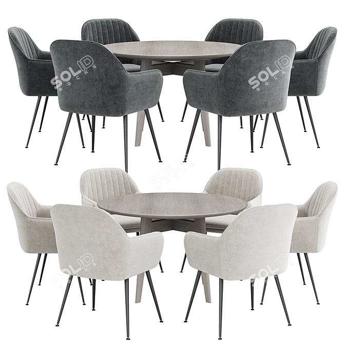 Modern Dining Set - Chic Collection 3D model image 1