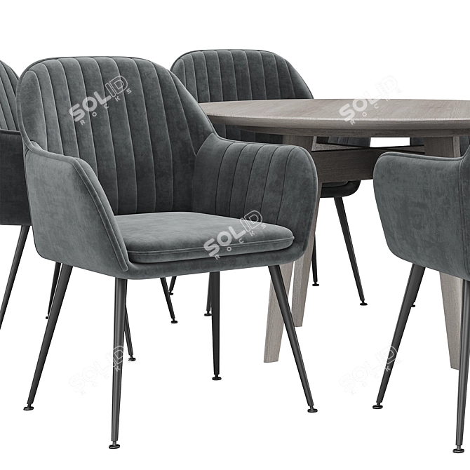 Modern Dining Set - Chic Collection 3D model image 2