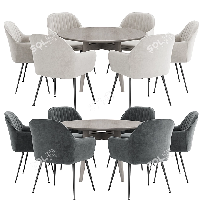 Modern Dining Set - Chic Collection 3D model image 3