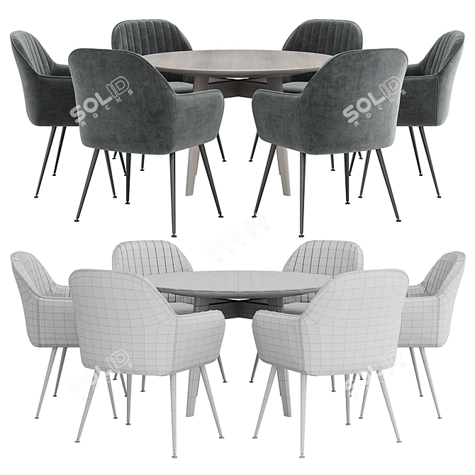 Modern Dining Set - Chic Collection 3D model image 4