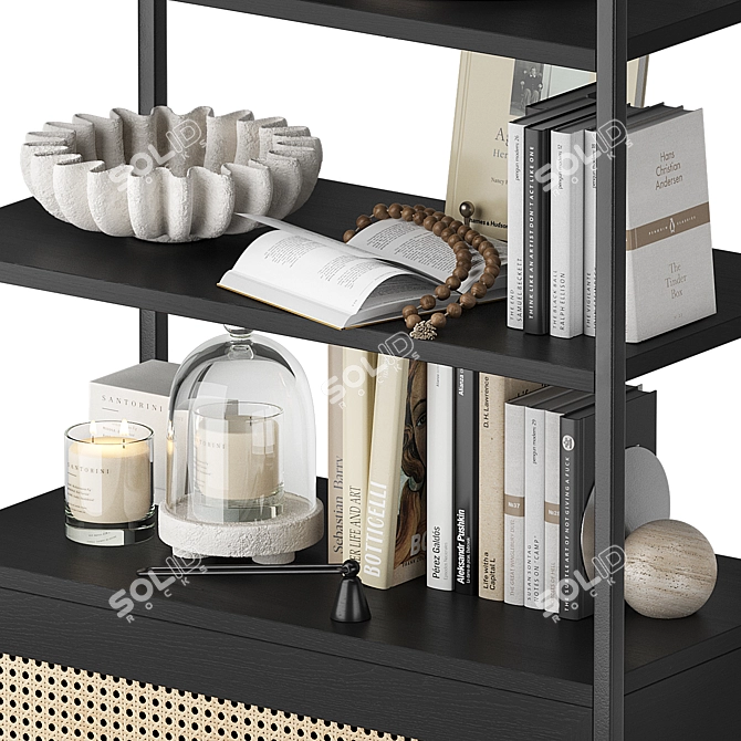 Rattan Bookcase Nala 3D model image 2