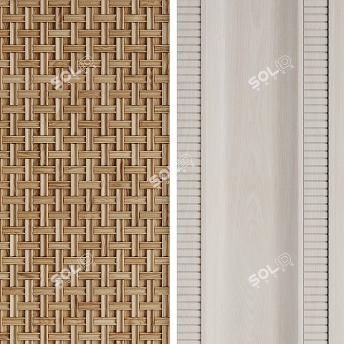 Decorative Wooden Panels Set 3D model image 4