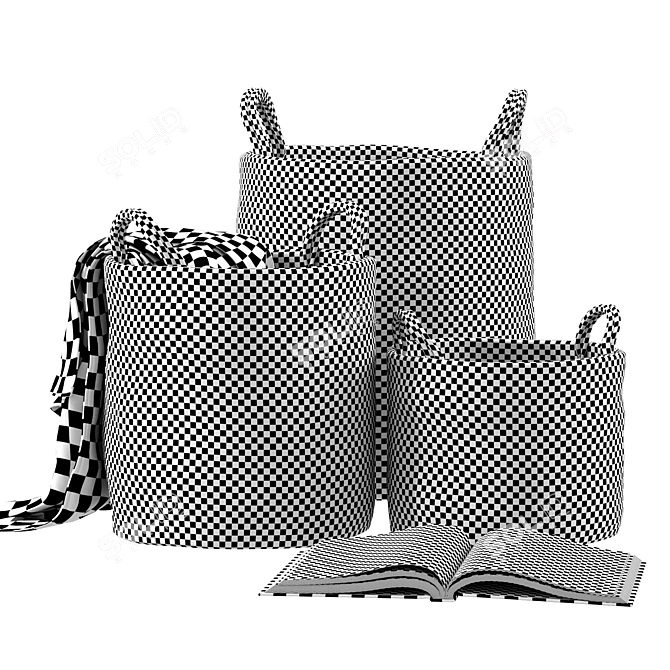 ZARA HOME Cotton Basket Set 3D model image 7