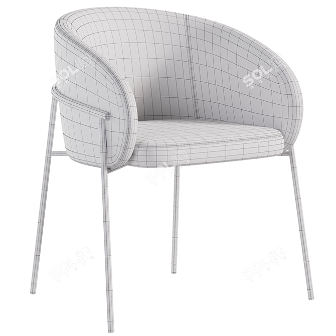 Rimo Leather Chair by Parla 3D model image 6