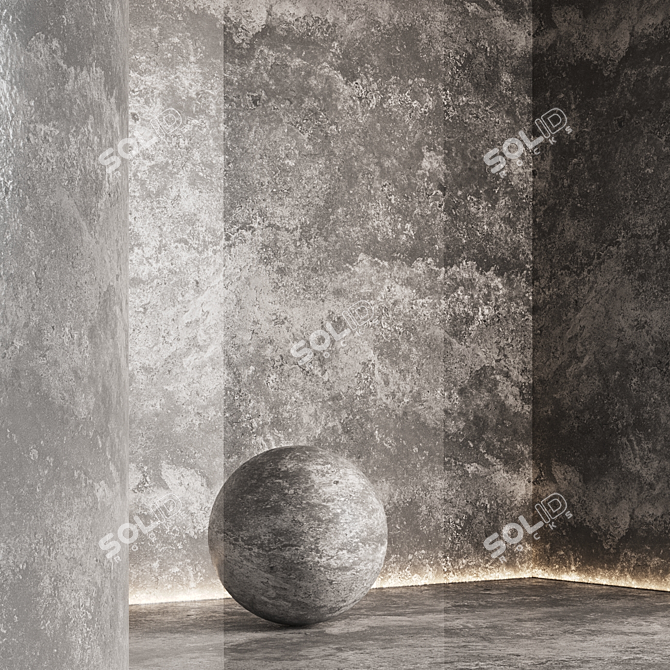 Rustic Travertine Stone Texture Pack 3D model image 3